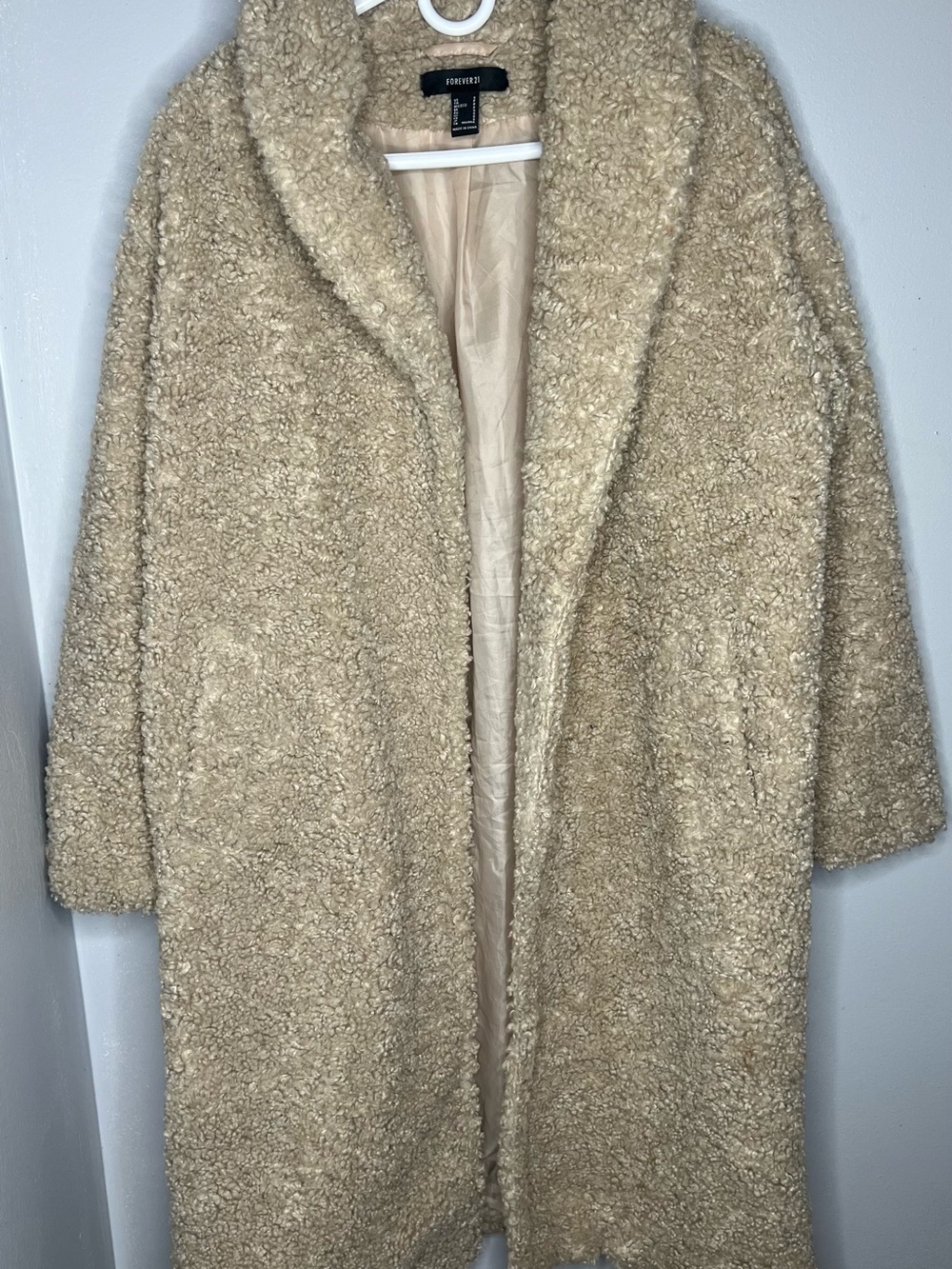 Forever 21 Beige Teddy Coat